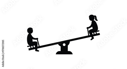 children playing on a seesaw at playground