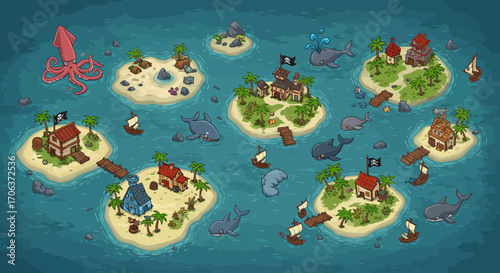 Pirate islands adventure with whales, sharks, and hidden treasures