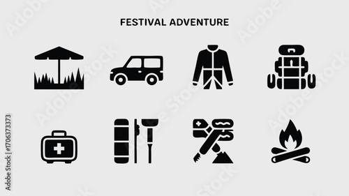 Collection of Essential Items and Gear for an Exciting Outdoor Festival Adventure Experience