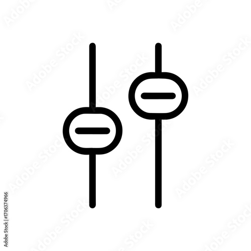 Adjust audio levels with this vector icon, perfect for interfaces, apps, and music production projects needing volume control symbol