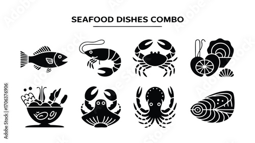 An Assortment of Delicious Seafood Dishes and Marine Delicacies for Culinary Inspiration