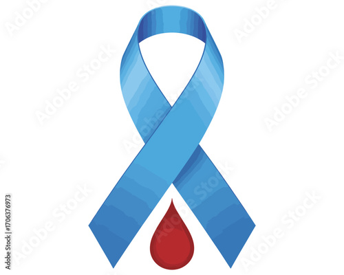 Diabetes Awareness Ribbon with Blood Drop A Symbol of Support and Hope
