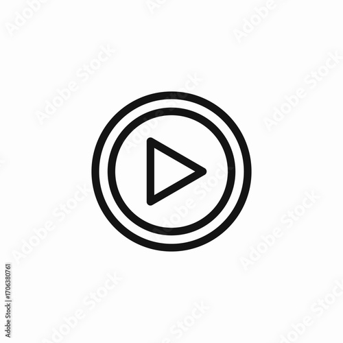 play button circle icon sign vector