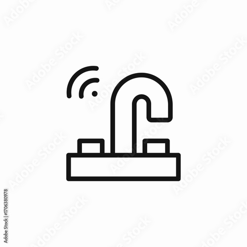smart faucet connection icon sign vector