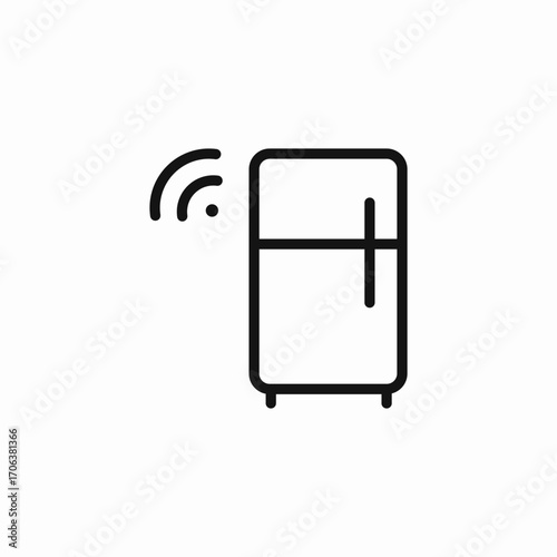 smart refrigerator appliance icon sign vector