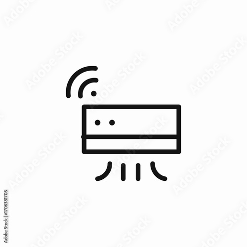 wireless air conditioner icon sign vector