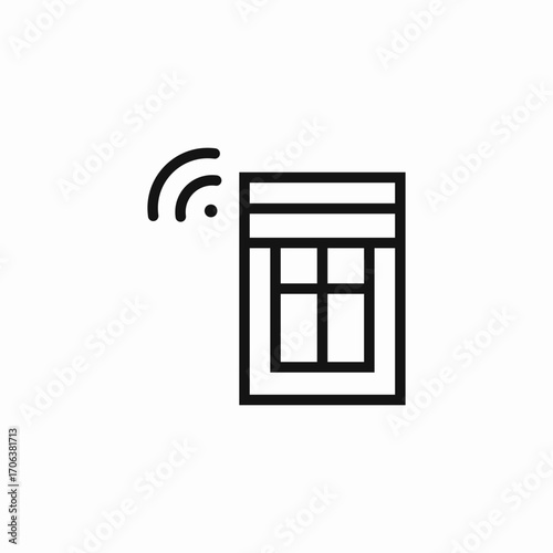 window blinds wireless icon sign vector
