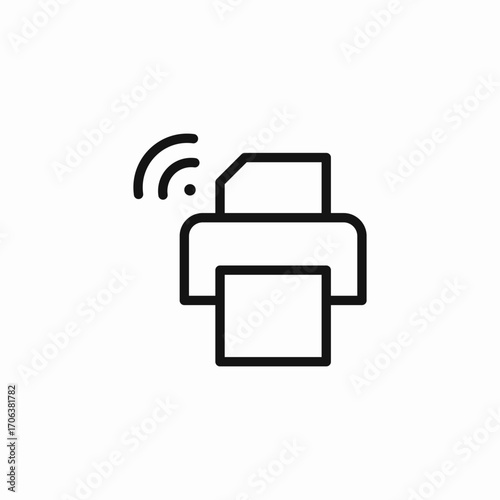 wireless printer device icon sign vector