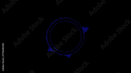 Abstract circular animation of colorful sound wave circle equalizer. Animation. Audio spectrum simulation for music, computer calculating, futuristic, ads, animation.