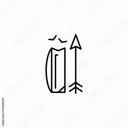 bow and arrow icon sign vector