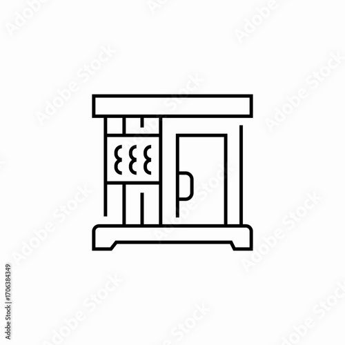 building with door icon sign vector
