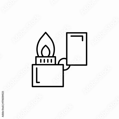 classic lighter flame icon sign vector