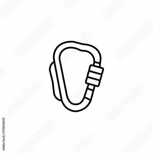 climbing safety carabiner icon sign vector