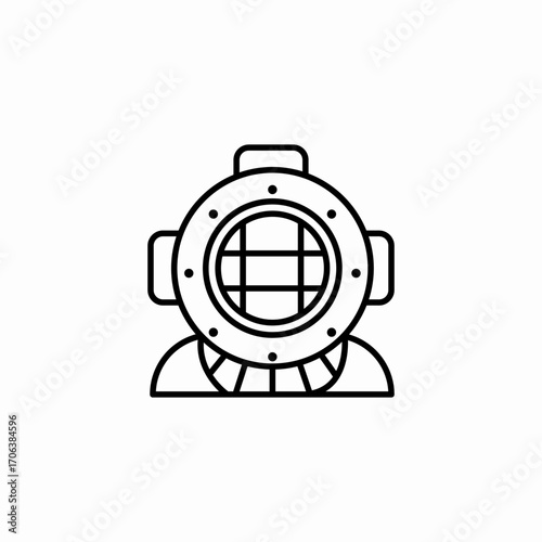 deep sea helmet icon sign vector