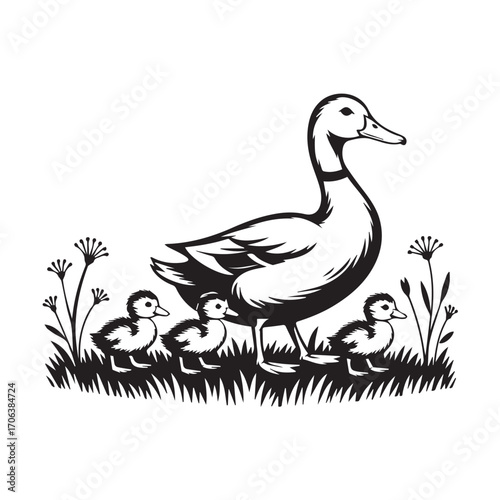 Duck Family Illustration