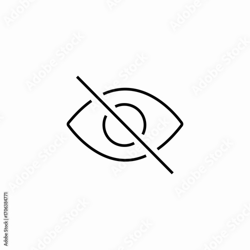 eye with slash icon sign vector