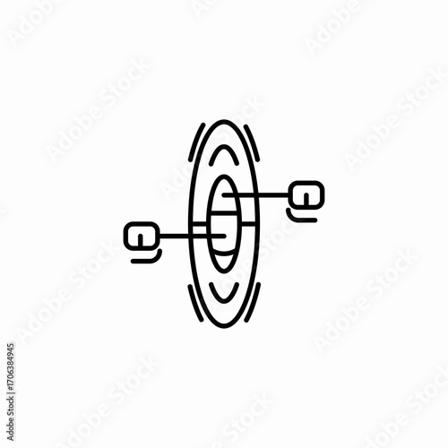 kayak from above icon sign vector