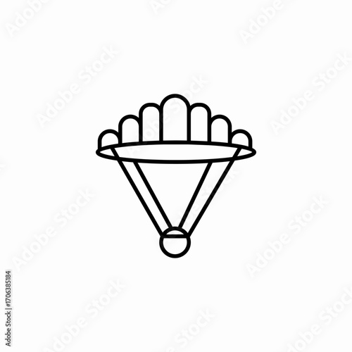 open parachute rig icon sign vector