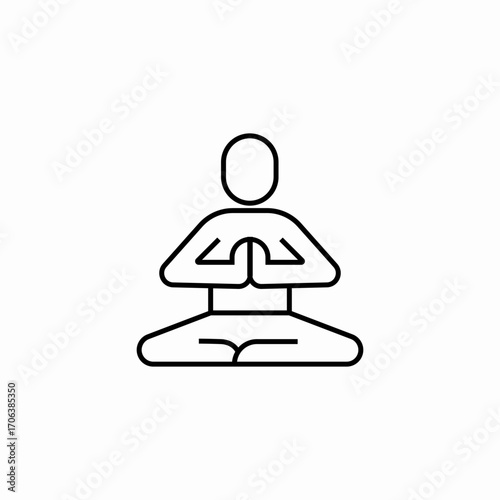 person meditating peacefully icon sign vector