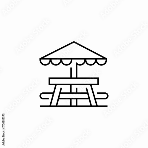 picnic table icon icon sign vector