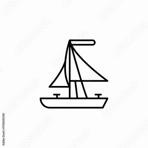 sailboat side view icon sign vector