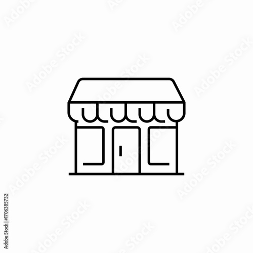 storefront with awning icon sign vector