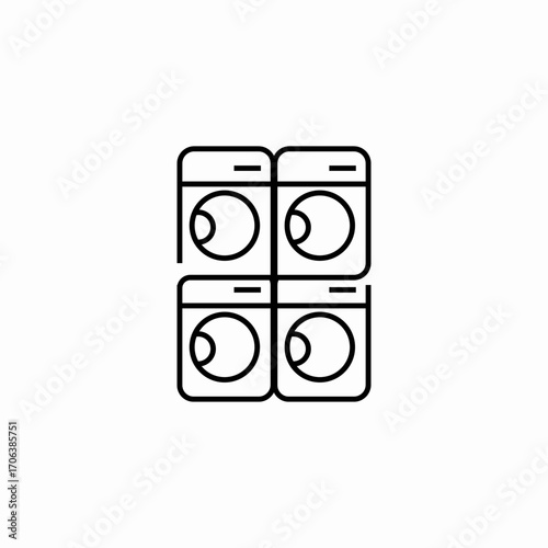stacked washing machines icon sign vector