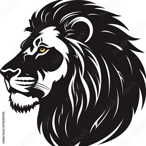 Profile view of a stylized lion head (1)