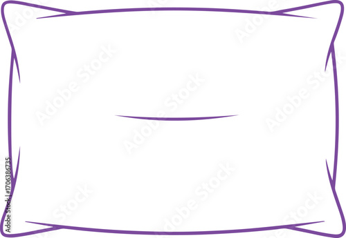 A simple white rectangular pillow with a subtle horizontal crease in the center