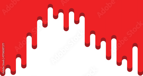 red paint and drops of blood, dripping paint on the wall, thick paint