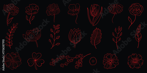 Abstract geometric pattern with red and dark hues subtle texture and modern design elements isolated on black background