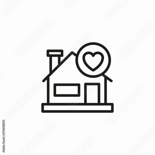 house heart favorite icon sign vector