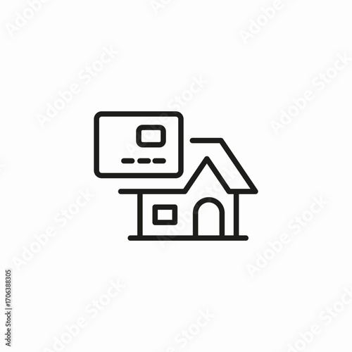 house payment creditcard icon sign vector
