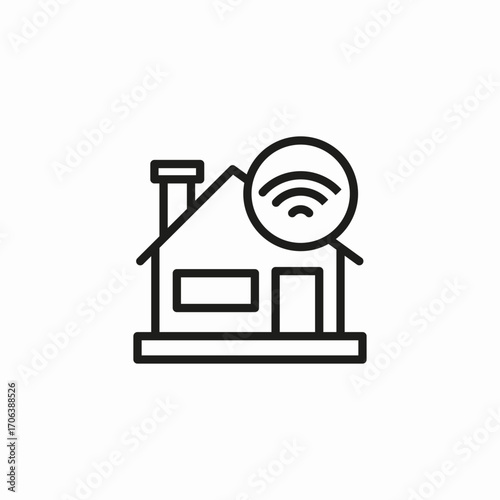 house wifi signal icon sign vector