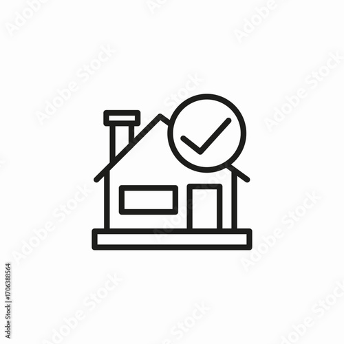 house with check icon sign vector