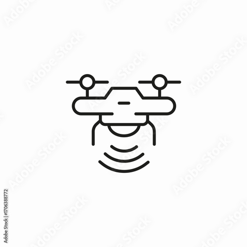 smart drone surveillance icon sign vector