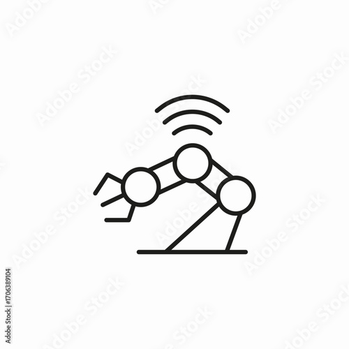 wireless robotic arm icon sign vector
