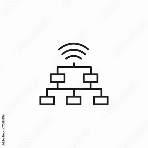 wireless network structure icon sign vector