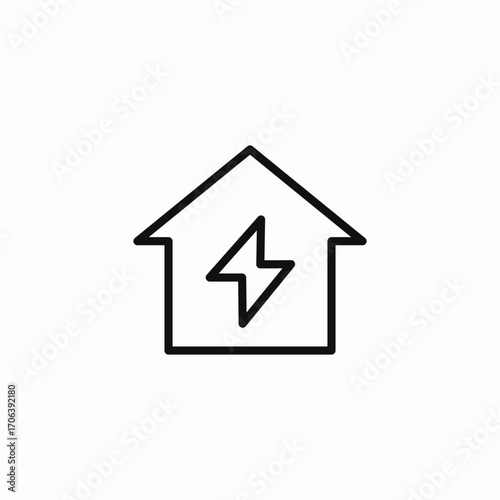 electric power house icon sign vector