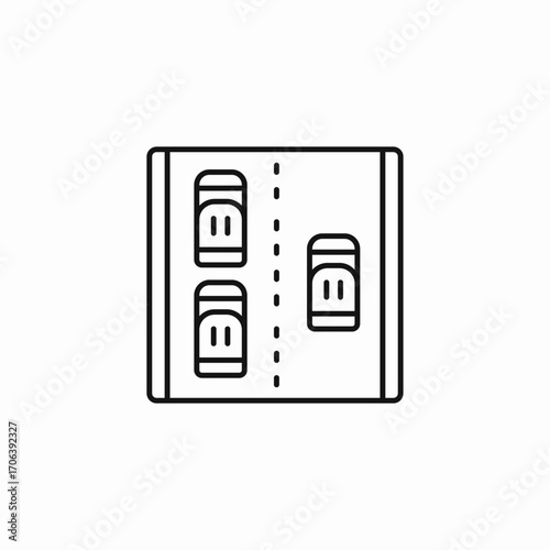 four lane traffic icon sign vector