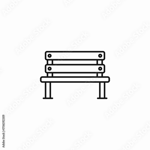 garden park bench icon sign vector