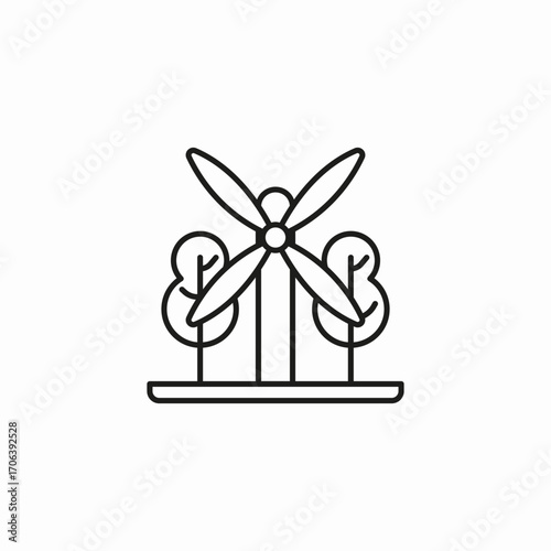 green energy wind turbine icon sign vector