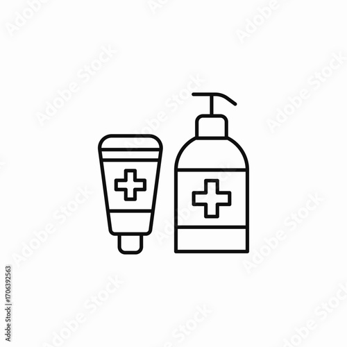 hand sanitizer and lotion icon sign vector