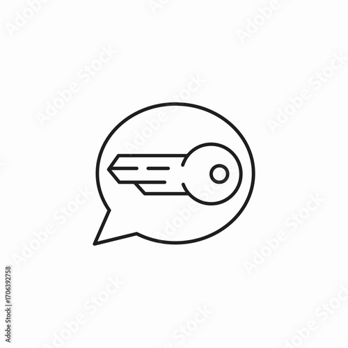 key solution dialogue icon sign vector