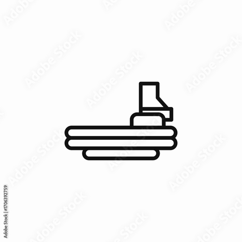 inflatable boat raft icon sign vector
