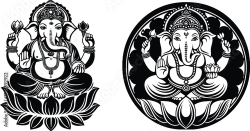 Lord ganesh vector illustration various collection