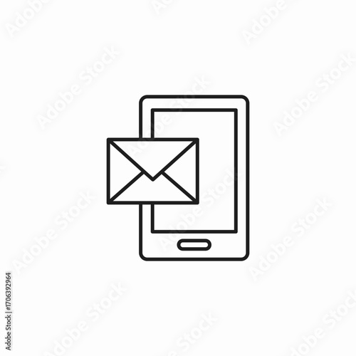 mobile email notification icon sign vector