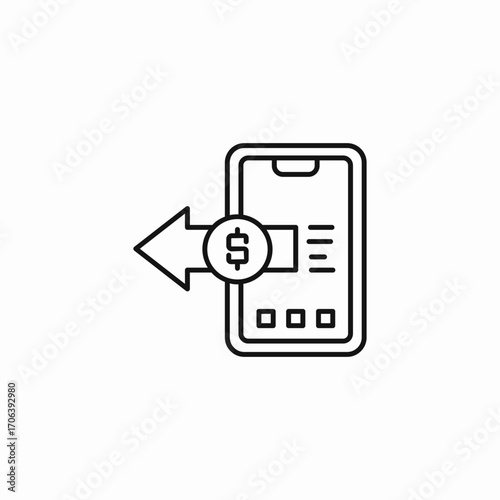 mobile payment sent icon sign vector