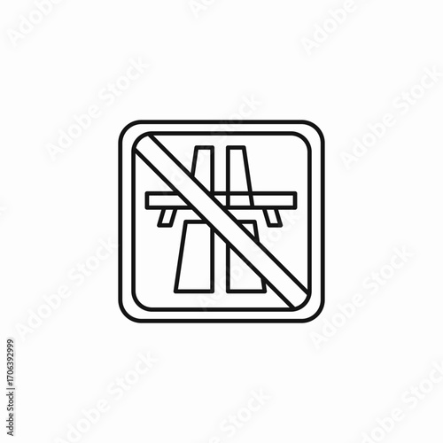 no freeway sign icon sign vector