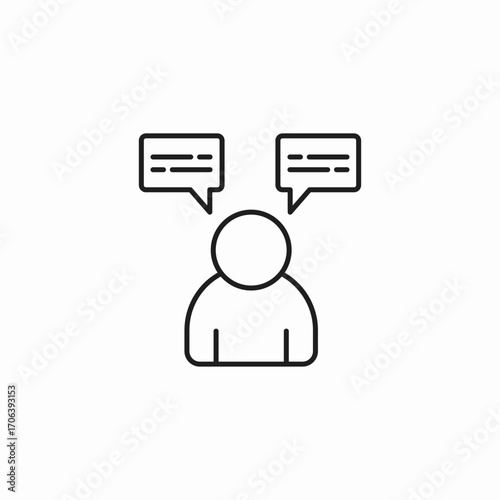 person giving opinions icon sign vector